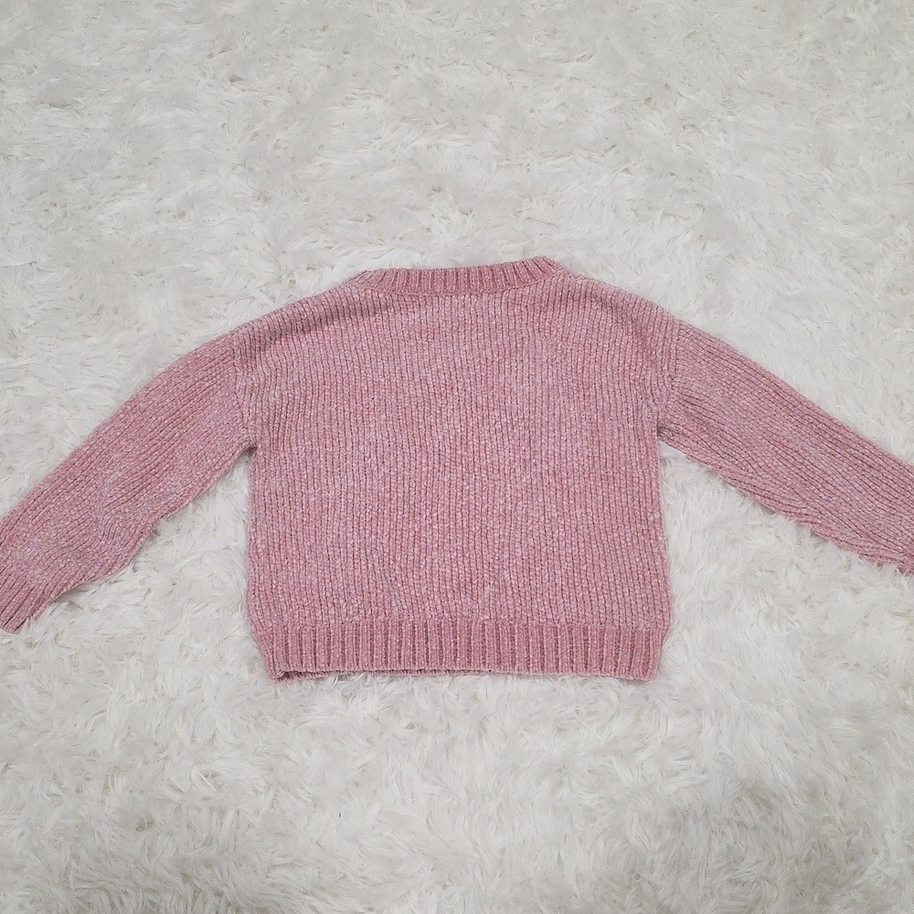 DKNY- Girls Sweater in Soft Pink with Sequin Logo. Size 4 - Picture 4 of 5